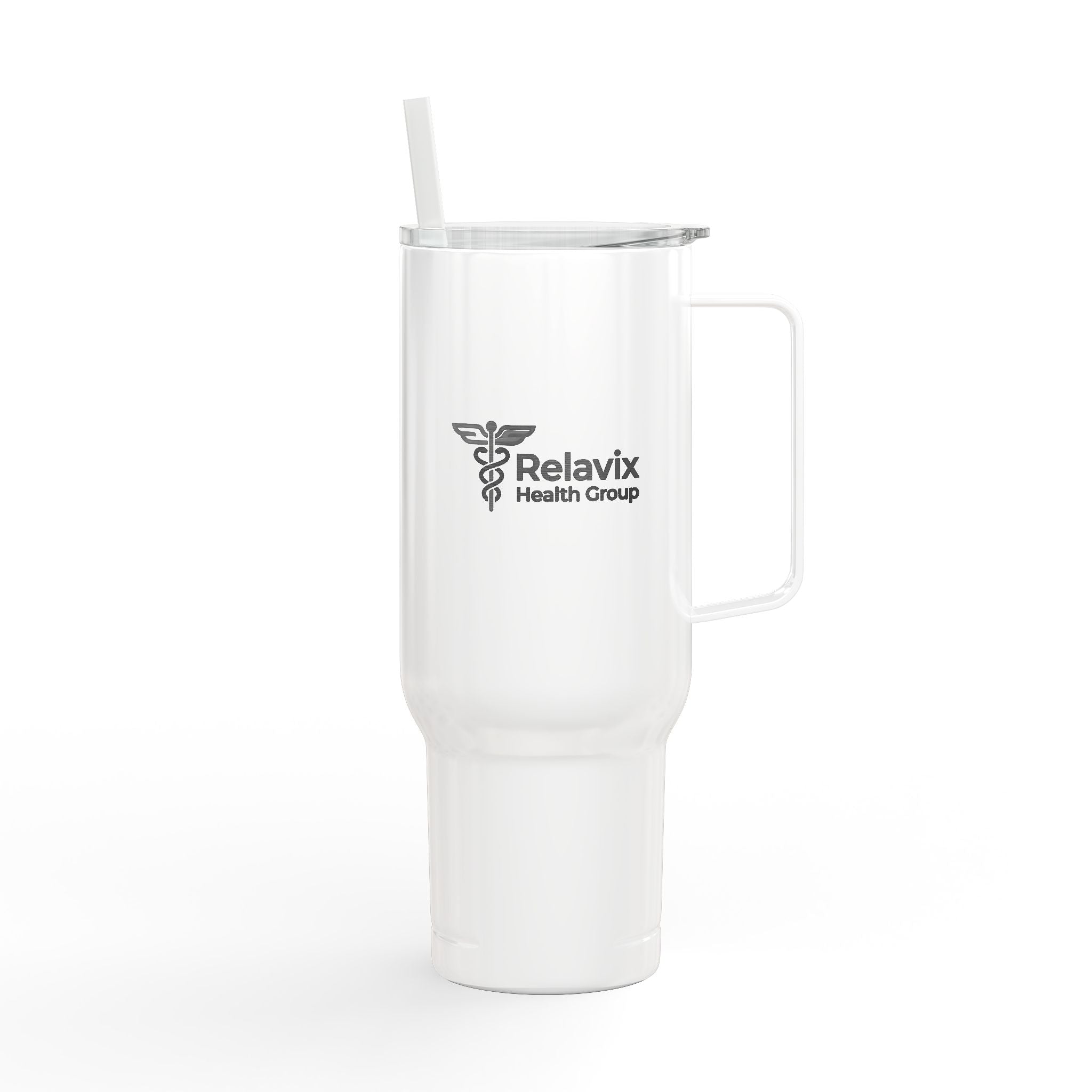 40oz Engraved Travel Tumbler with Lid & Straw — Medical Caduceus Design